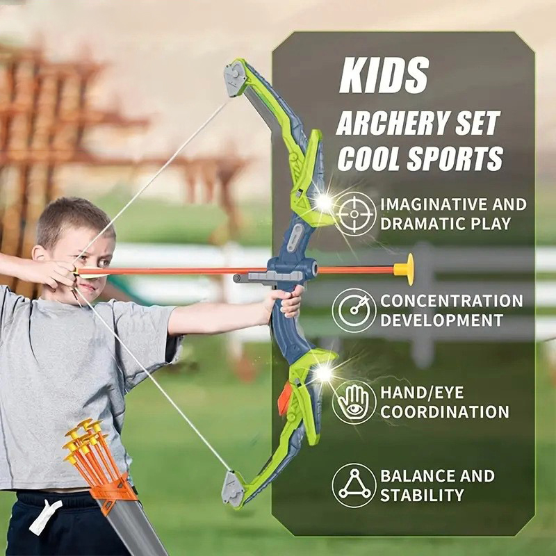 Лук и стрелы для детей, набор  – обзор и цена Outdoor Hunting Games For Kids
